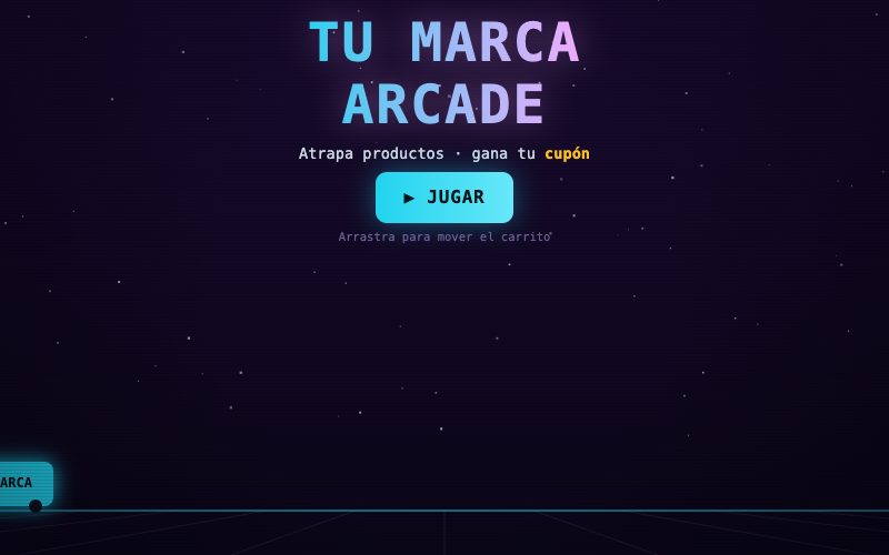 Mini-juego arcade de marca: atrapa los productos y gana un cupón