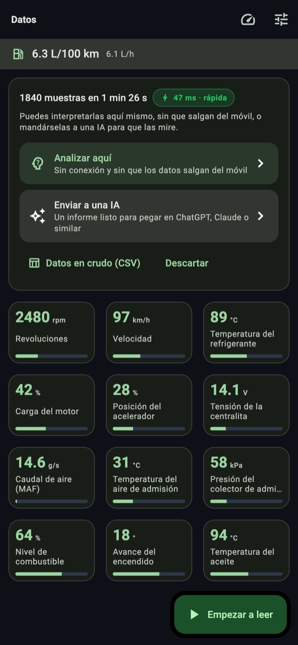 Asistente con las dos vías de análisis